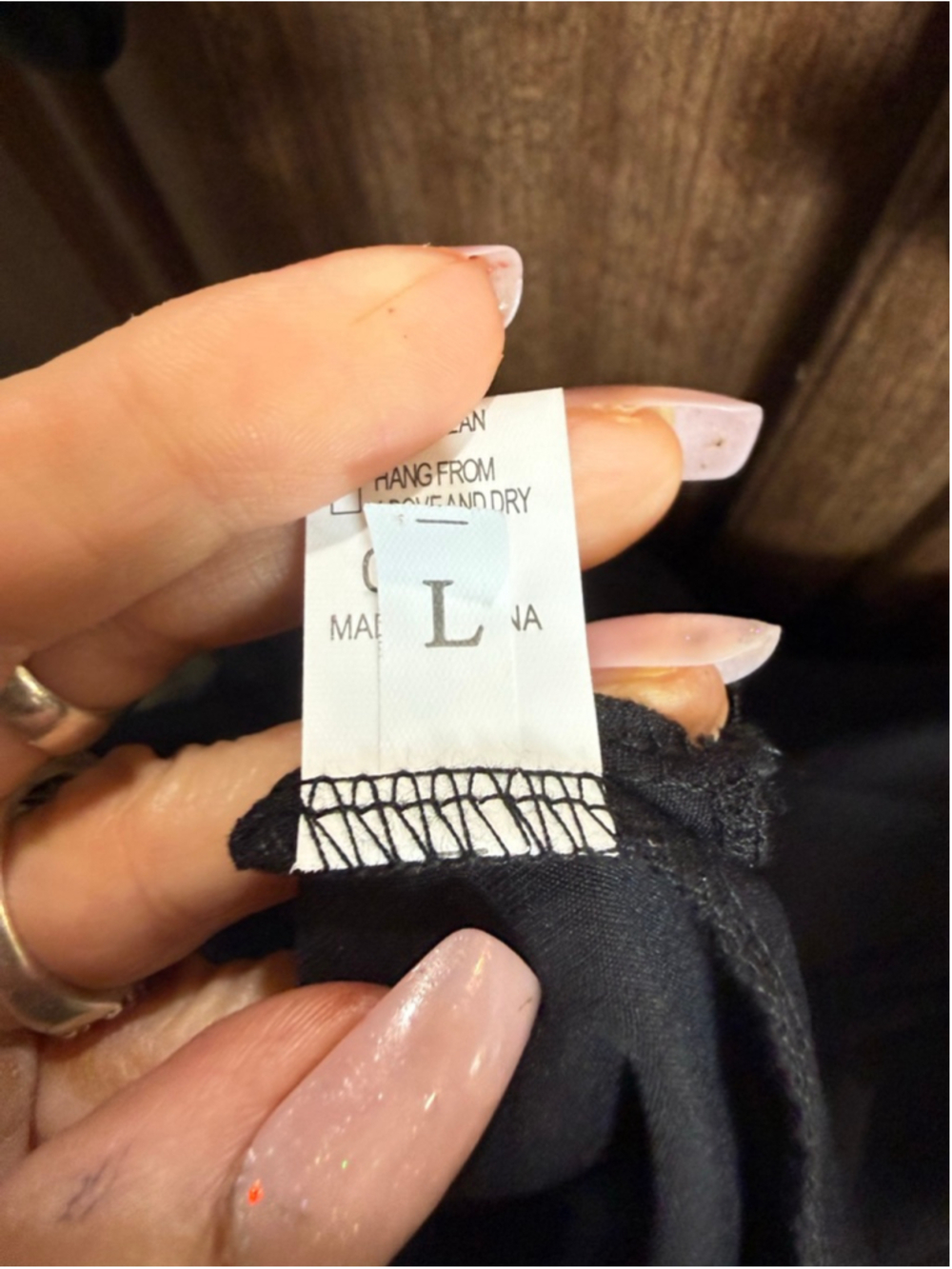 Women's OYS Black Long Sleeve Mini Dress L - Picture 8 of 11